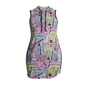 No Boundaries Sleeveless Printed Hoodie Dress Size L 11-13
